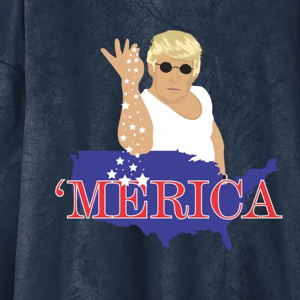 Trump Bae Merica Gift Hooded Wearable Blanket