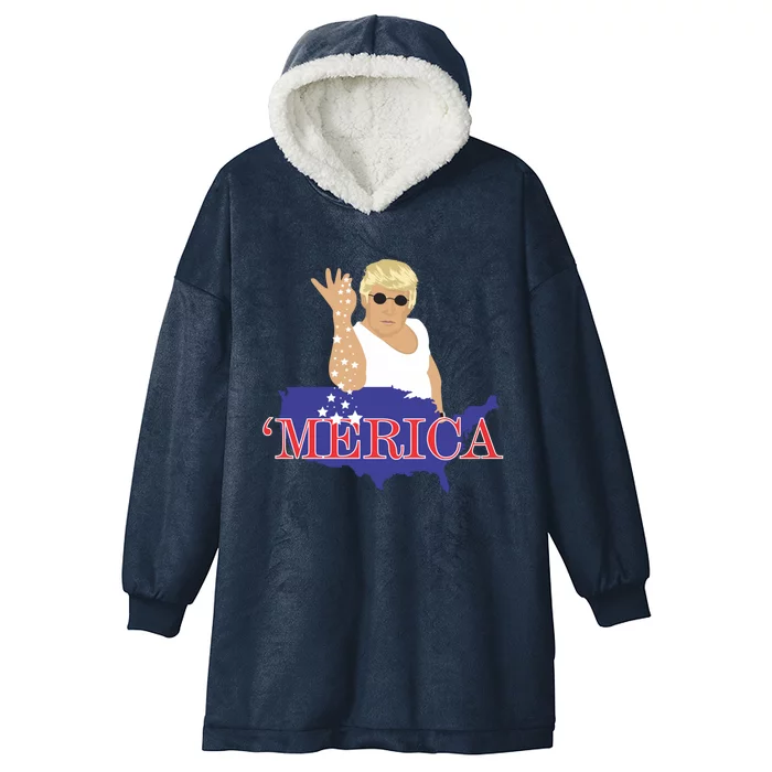 Trump Bae Merica Gift Hooded Wearable Blanket