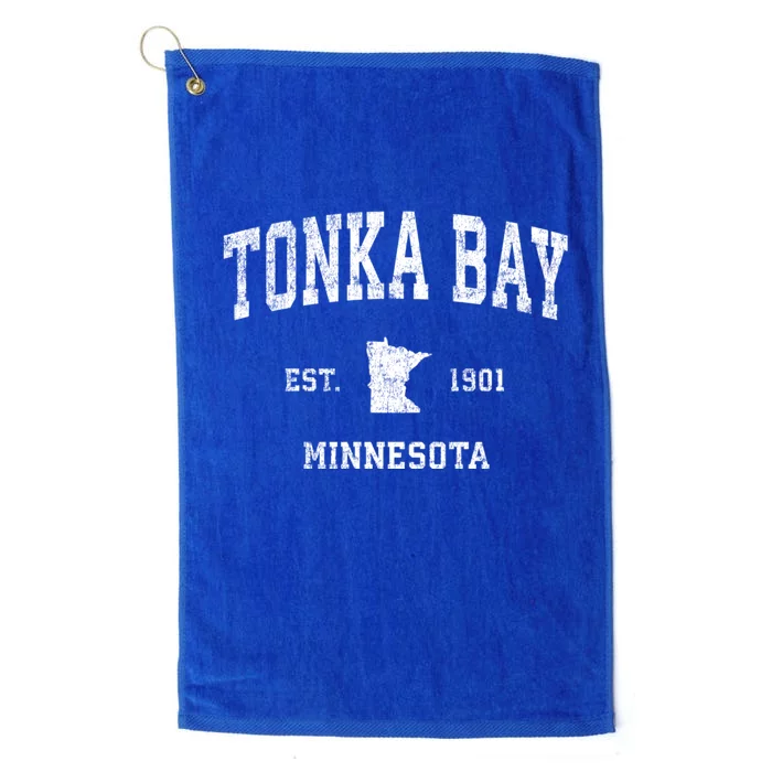 Tonka Bay Minnesota Mn Vintage Athletic Sports Platinum Collection Golf Towel