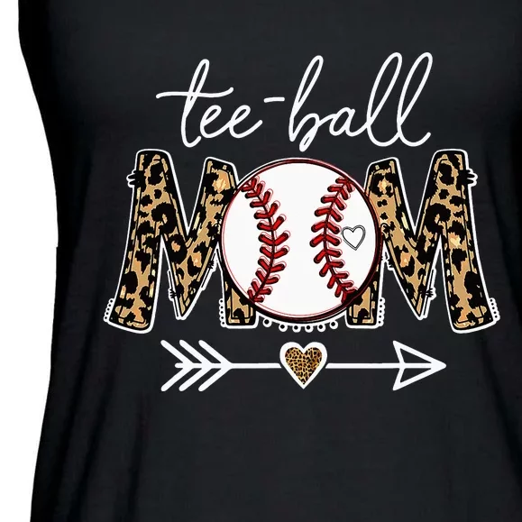 Tee Ball Mom Leopard Tball Mom Baseball Mother's Day Ladies Essential Flowy Tank