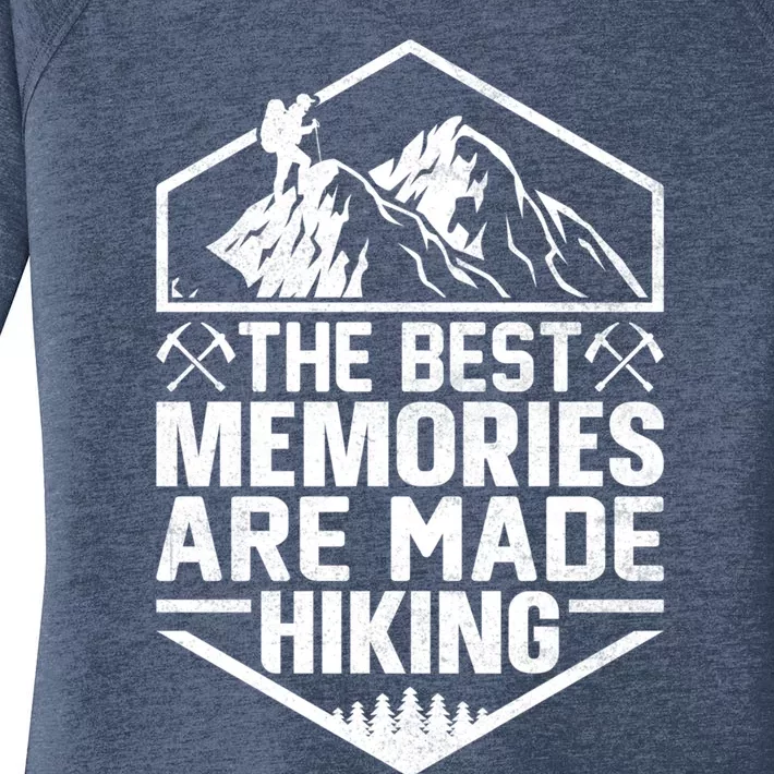 The Best Memories Are Made Hiking Mountains Hiker Hiking Gift Women's Perfect Tri Tunic Long Sleeve Shirt