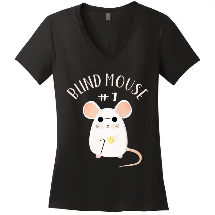 Three Blind Mice Matching Halloween Group Costume Mouse Women's V-Neck T-Shirt