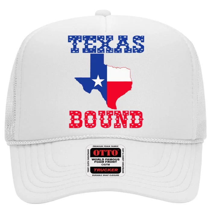 Texas Bound moving to texas texas bound with texas map High Crown Mesh Trucker Hat