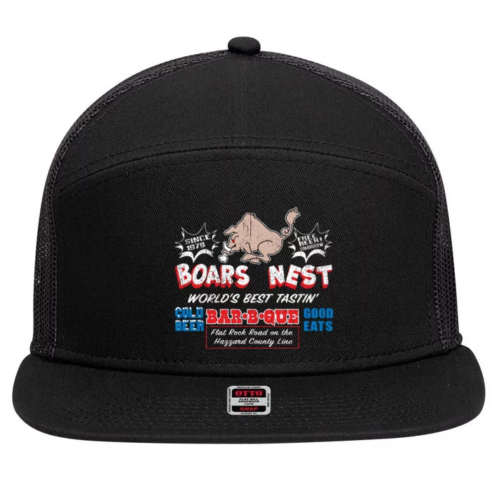 The Boars Nest Best BBQue 7 Panel Mesh Trucker Snapback Hat