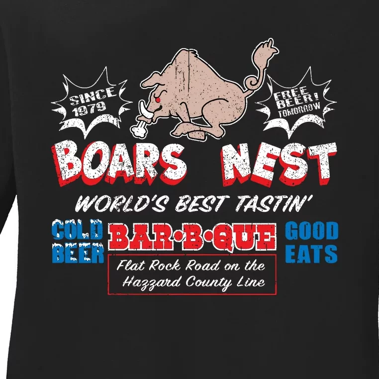 The Boars Nest Best BBQue Ladies Long Sleeve Shirt