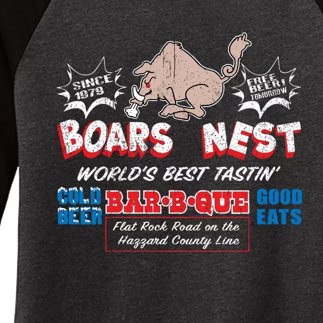 The Boars Nest Best BBQue Women's Tri-Blend 3/4-Sleeve Raglan Shirt