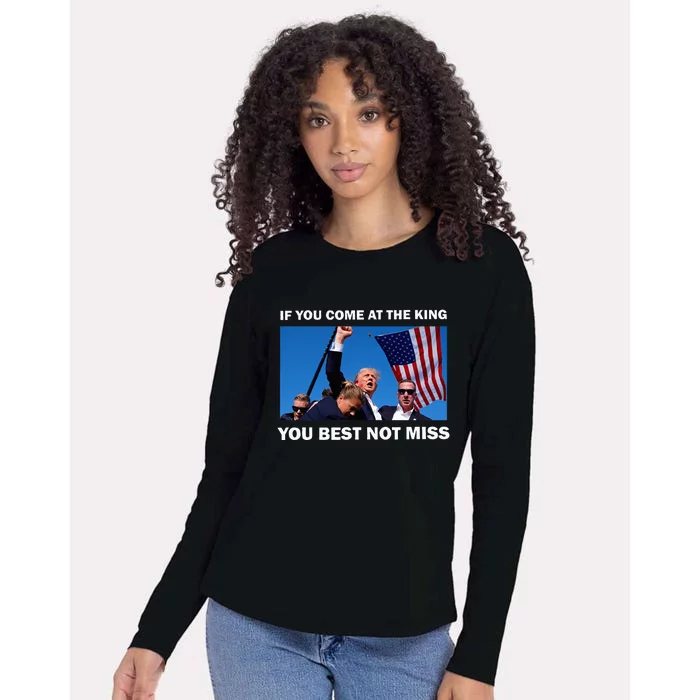 Trump Best Not Miss Womens Cotton Relaxed Long Sleeve T-Shirt