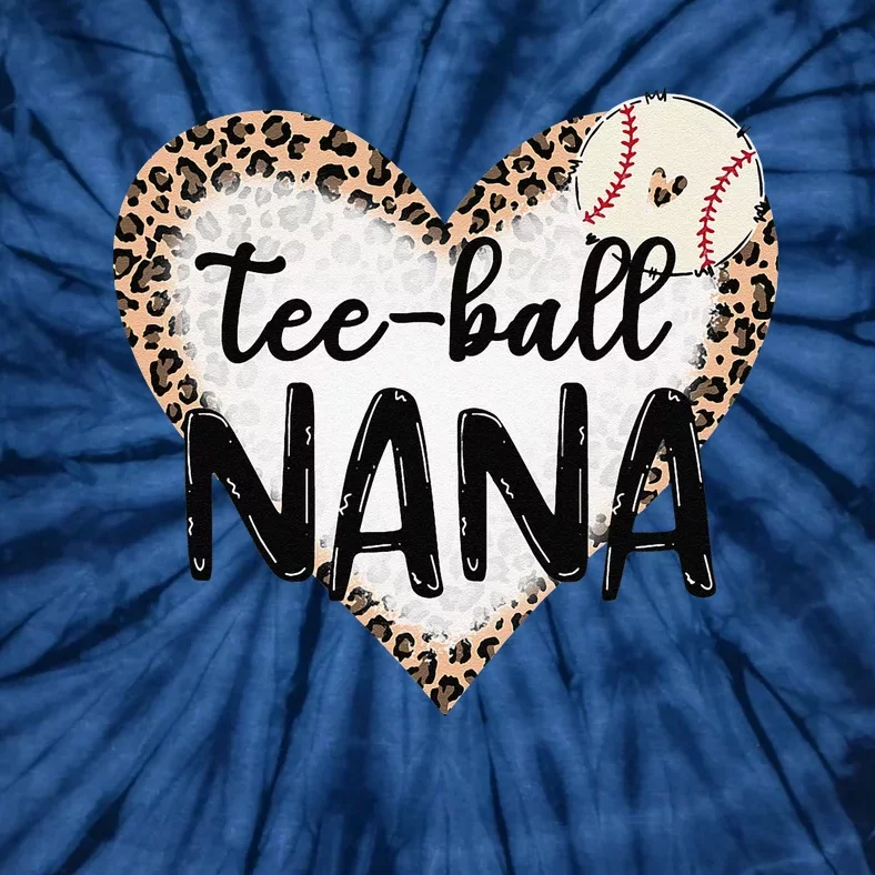 Tee Ball Nana Leopard Print Heart Ball Mom Mother's Day Tie-Dye T-Shirt