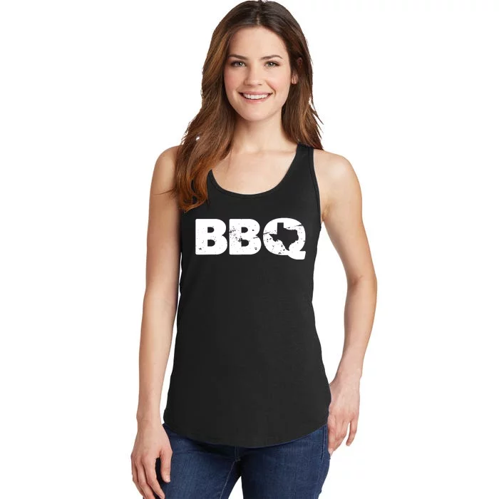 Texas BBQ novelty Texas Barbecue and Map vintage BBQ Ladies Essential Tank