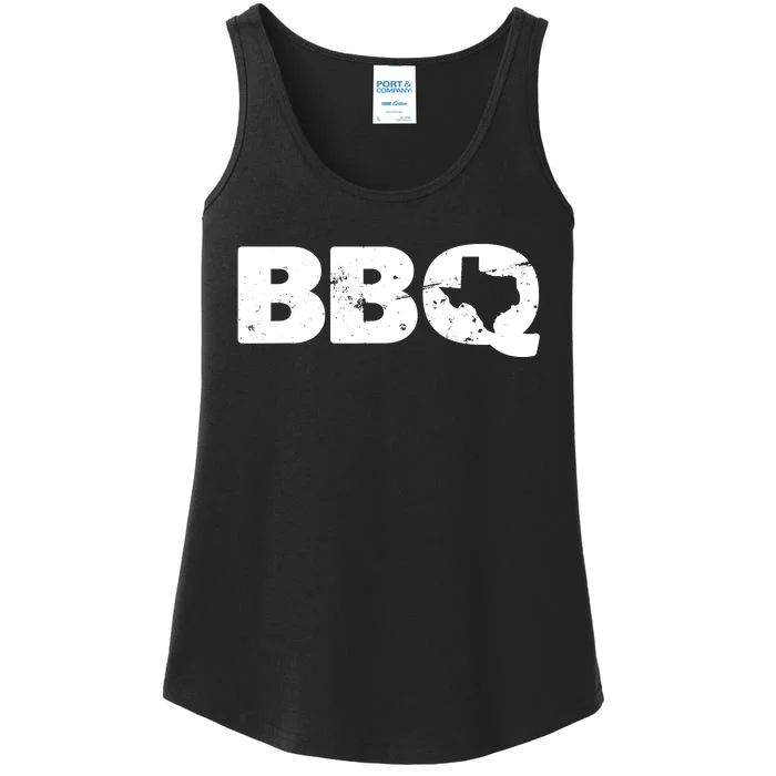 Texas BBQ novelty Texas Barbecue and Map vintage BBQ Ladies Essential Tank