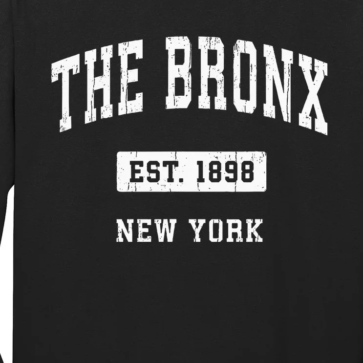 The Bronx New York Ny Vintage Established Sports Long Sleeve Shirt