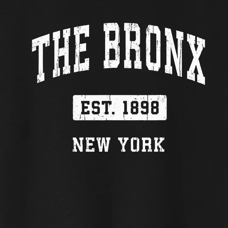 The Bronx New York Ny Vintage Established Sports Women's Crop Top Tee