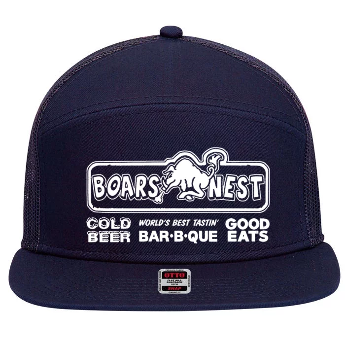 The Boars Nest Bar 7 Panel Mesh Trucker Snapback Hat