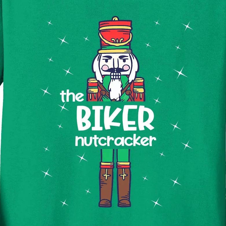 The Biker Nutcracker Family Matching Christmas Pajama Kids Long Sleeve Shirt