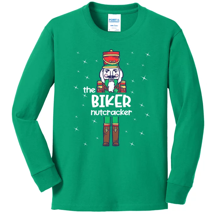 The Biker Nutcracker Family Matching Christmas Pajama Kids Long Sleeve Shirt