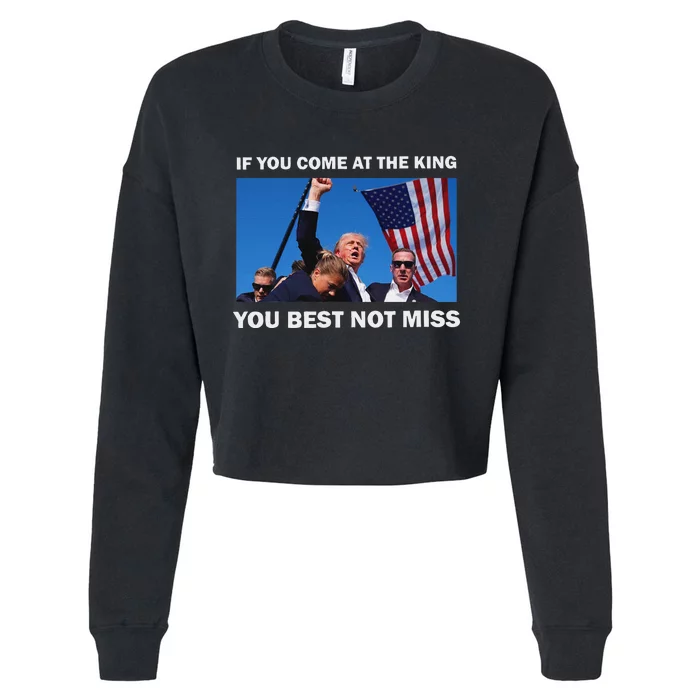 Trump Best Not Miss Bold Design Cropped Pullover Crew