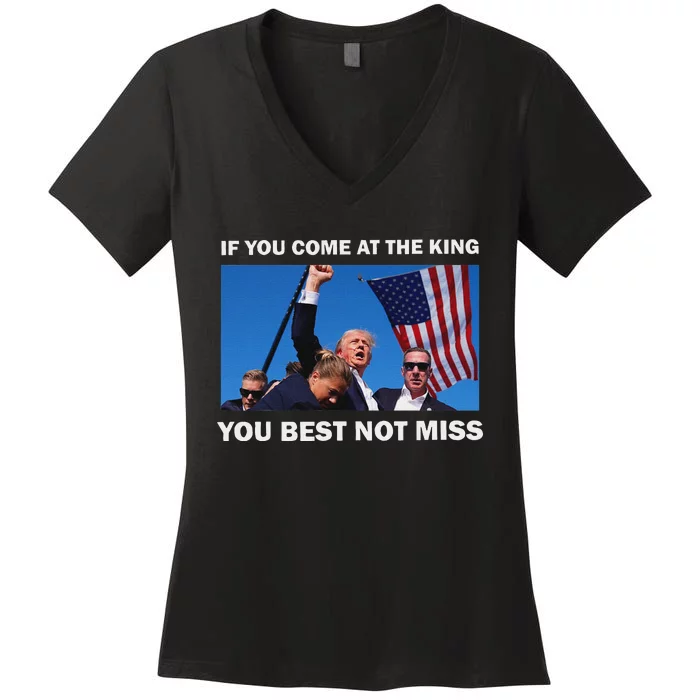 Trump Best Not Miss Bold Design Women's V-Neck T-Shirt