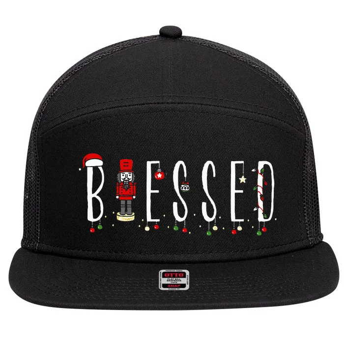 Trendy Blessed Nutcracker 7 Panel Mesh Trucker Snapback Hat