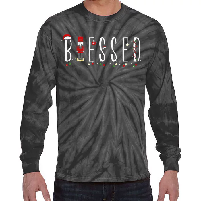 Trendy Blessed Nutcracker Tie-Dye Long Sleeve Shirt