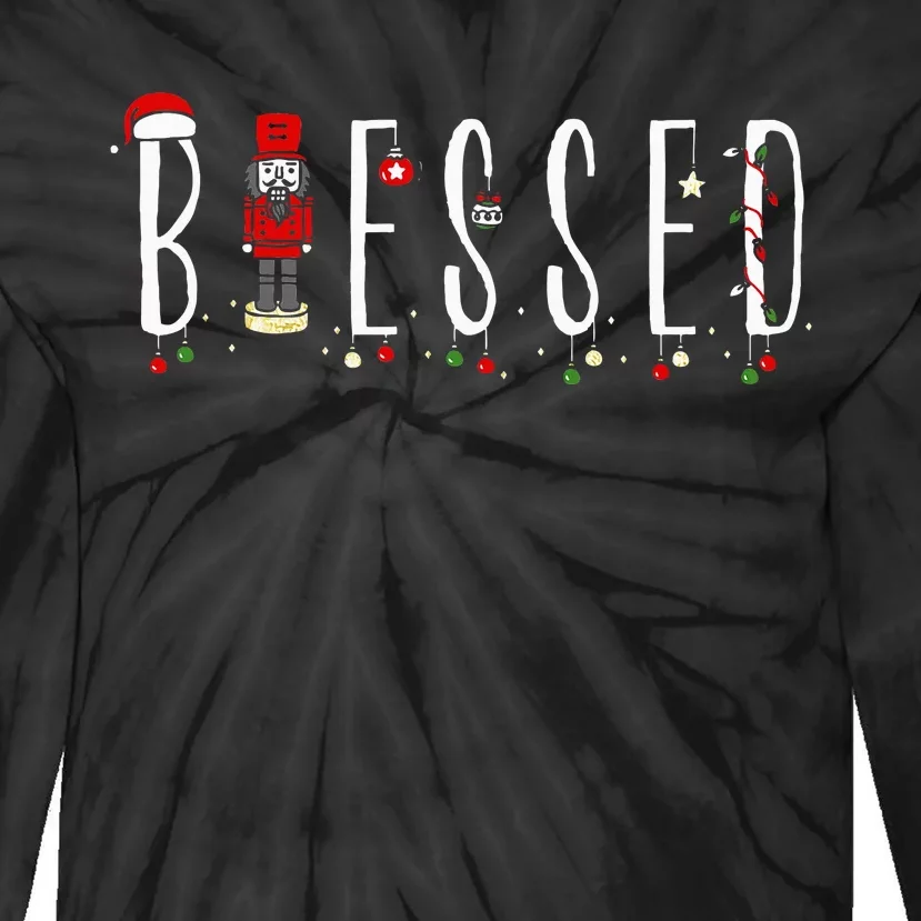 Trendy Blessed Nutcracker Tie-Dye Long Sleeve Shirt