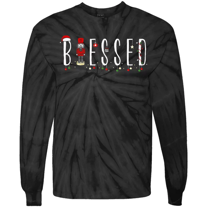 Trendy Blessed Nutcracker Tie-Dye Long Sleeve Shirt