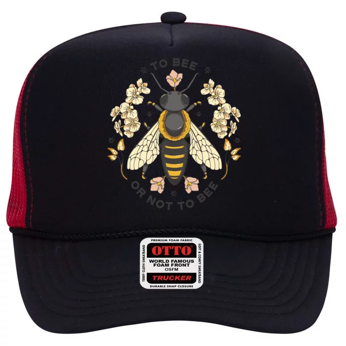 To Bee Or Not To Bee Bumblebee Spring High Crown Mesh Trucker Hat