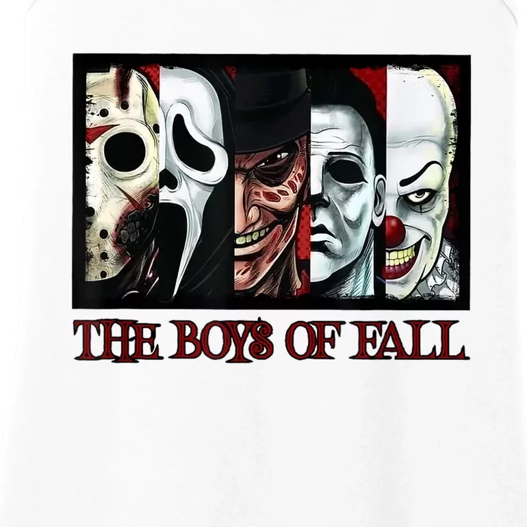 The Boyss Of Fall Horror Films Halloween Ladies Essential Tank