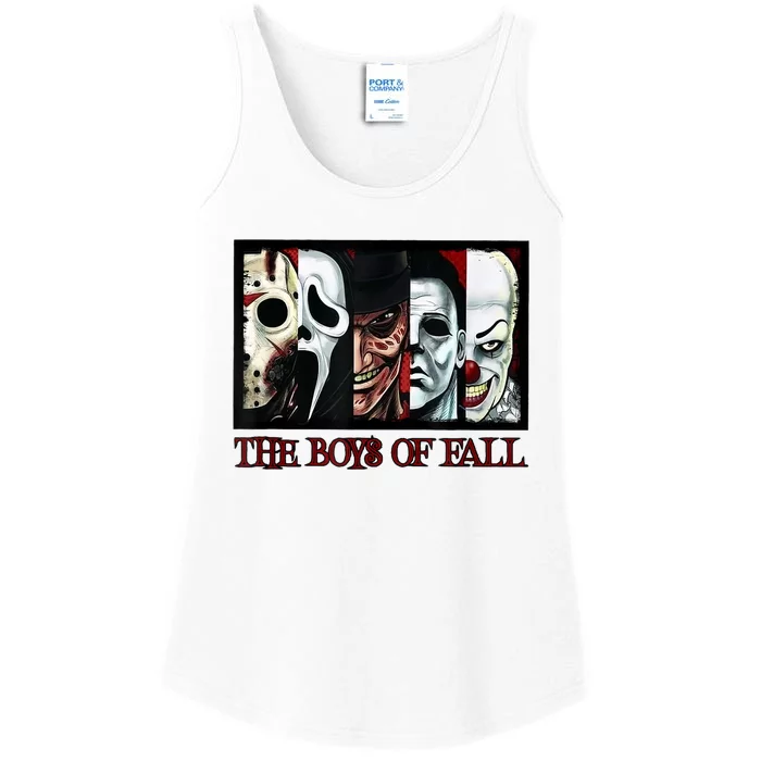 The Boyss Of Fall Horror Films Halloween Ladies Essential Tank