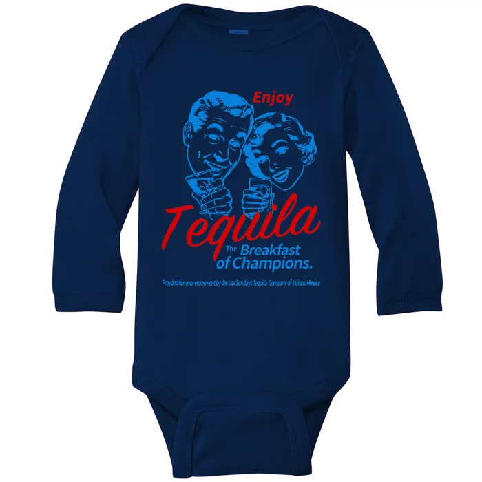 The Breakfasts Of Championss Tequila Special Gifts Baby Long Sleeve Bodysuit