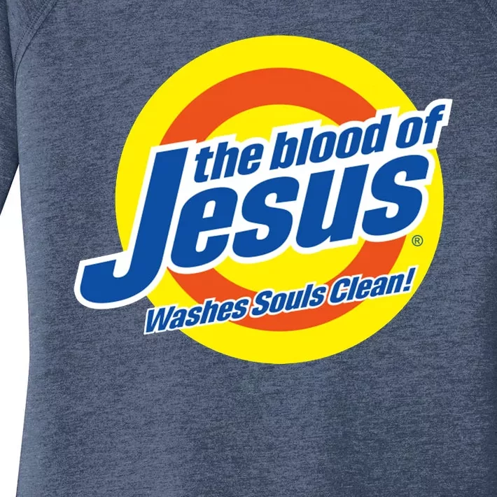 The Blood Of Jesus Washes Souls Clean Women's Perfect Tri Tunic Long Sleeve Shirt