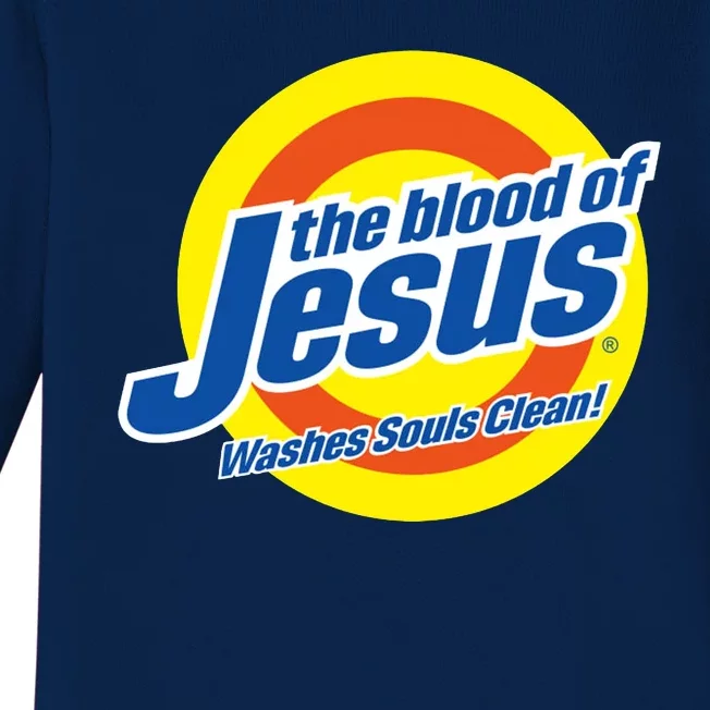 The Blood Of Jesus Washes Souls Clean Baby Long Sleeve Bodysuit