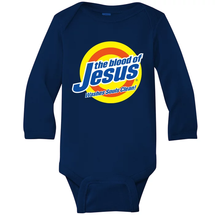 The Blood Of Jesus Washes Souls Clean Baby Long Sleeve Bodysuit