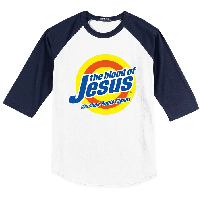 The Blood Of Jesus Washes Souls Clean Baseball Sleeve Shirt