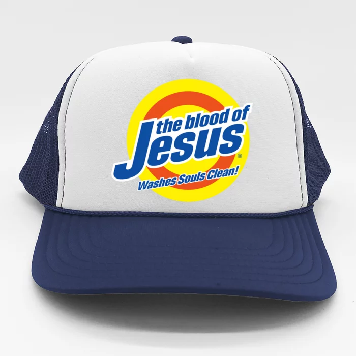 The Blood Of Jesus Washes Souls Clean Trucker Hat