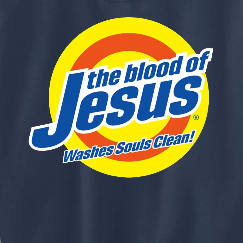 The Blood Of Jesus Washes Souls Clean Kids Sweatshirt