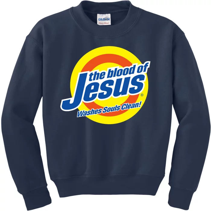 The Blood Of Jesus Washes Souls Clean Kids Sweatshirt