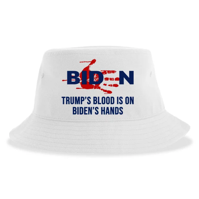 TrumpS Blood On BidenS Hands Sustainable Bucket Hat