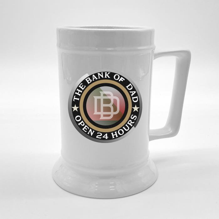 The Bank Of Dad Funny Fathers Day T Front & Back Beer Stein