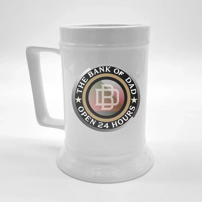 The Bank Of Dad Funny Fathers Day T Front & Back Beer Stein