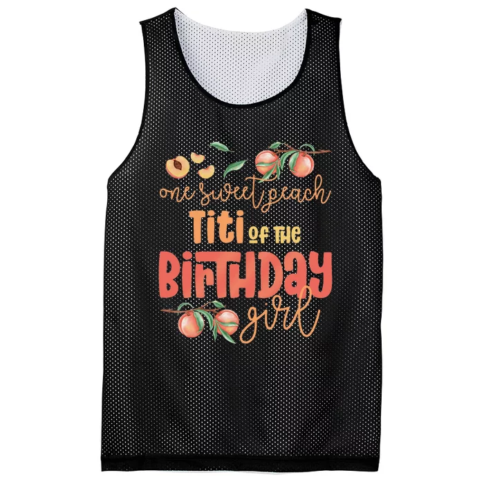 Titi Birthday One Sweet Peach Peachy Birthday Party Mesh Reversible Basketball Jersey Tank