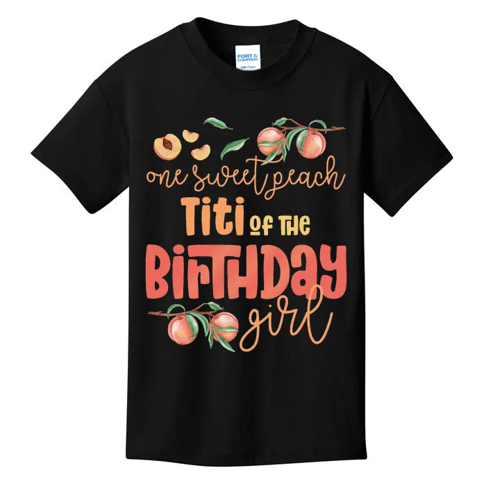 Titi Birthday One Sweet Peach Peachy Birthday Party Kids T-Shirt