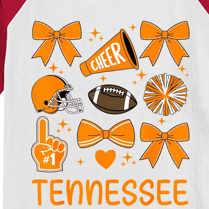 Tennessee Bow Orange For Tn Lovers Kids Colorblock Raglan Jersey