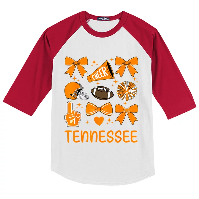 Tennessee Bow Orange For Tn Lovers Kids Colorblock Raglan Jersey