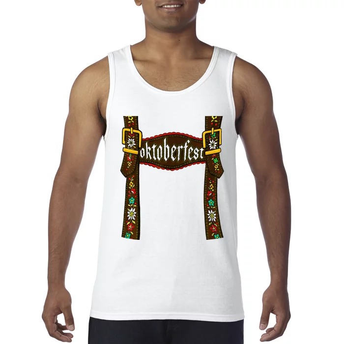 Traditional Bavarian Oktoberfest 24 Lederhosen Beer Drinkin Tank Top