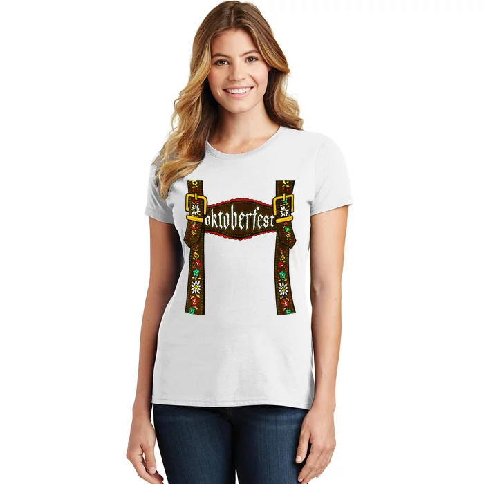 Traditional Bavarian Oktoberfest 24 Lederhosen Beer Drinkin Women's T-Shirt