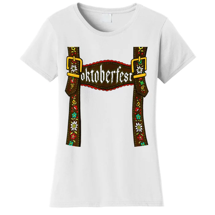 Traditional Bavarian Oktoberfest 24 Lederhosen Beer Drinkin Women's T-Shirt