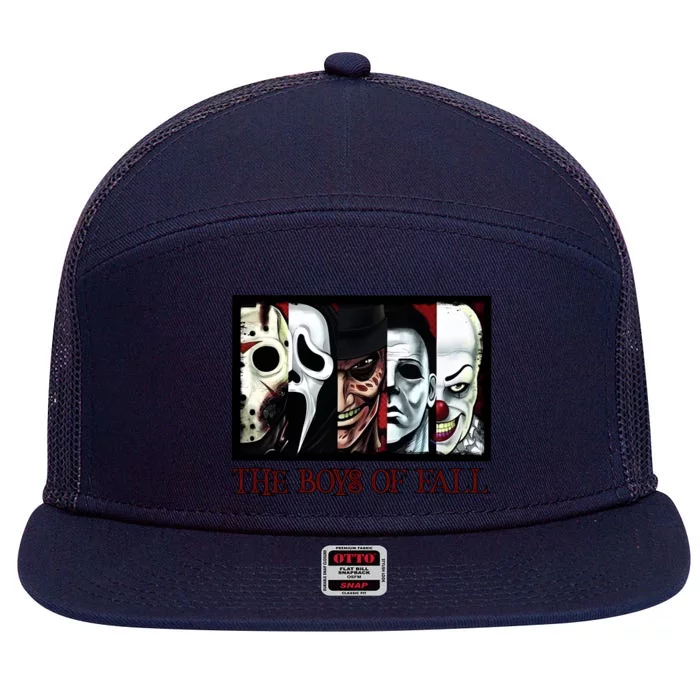 The Boy Of Fall Halloween Horror Character Squad 7 Panel Mesh Trucker Snapback Hat