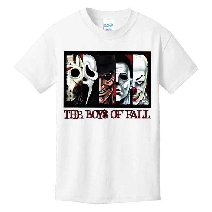 The Boy Of Fall Halloween Horror Character Squad Kids T-Shirt