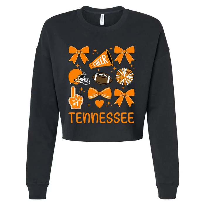 Tennessee Bow Orange For Tn Lovers Cropped Pullover Crew