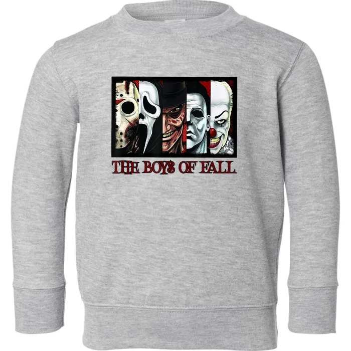 The Boyss Of Fall Horror Films Halloween Toddler Sweatshirt